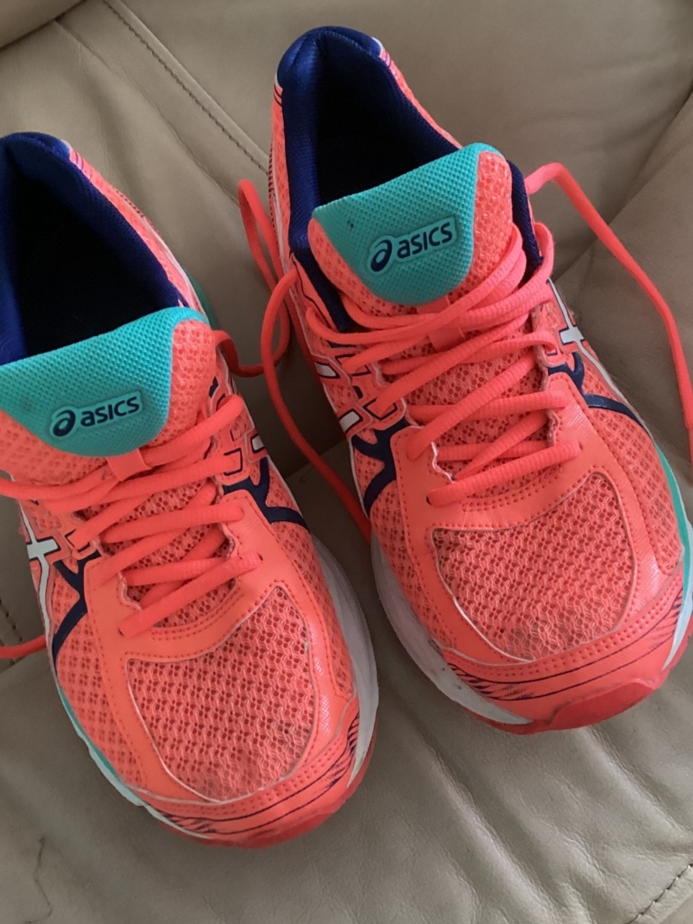 ASICS Women's Coral and Teal Athletic Running Shoes size 9.5 - Picture 2 of 7